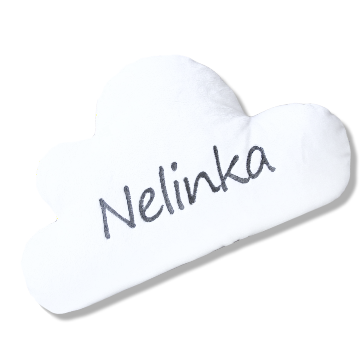 Mini polštář mráček - bílý se jménem Nelinka