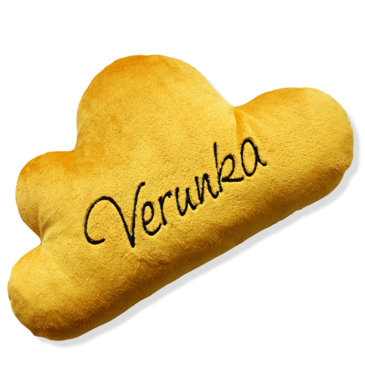 Mini polštář mráček - hořčicový se jménem Verunka