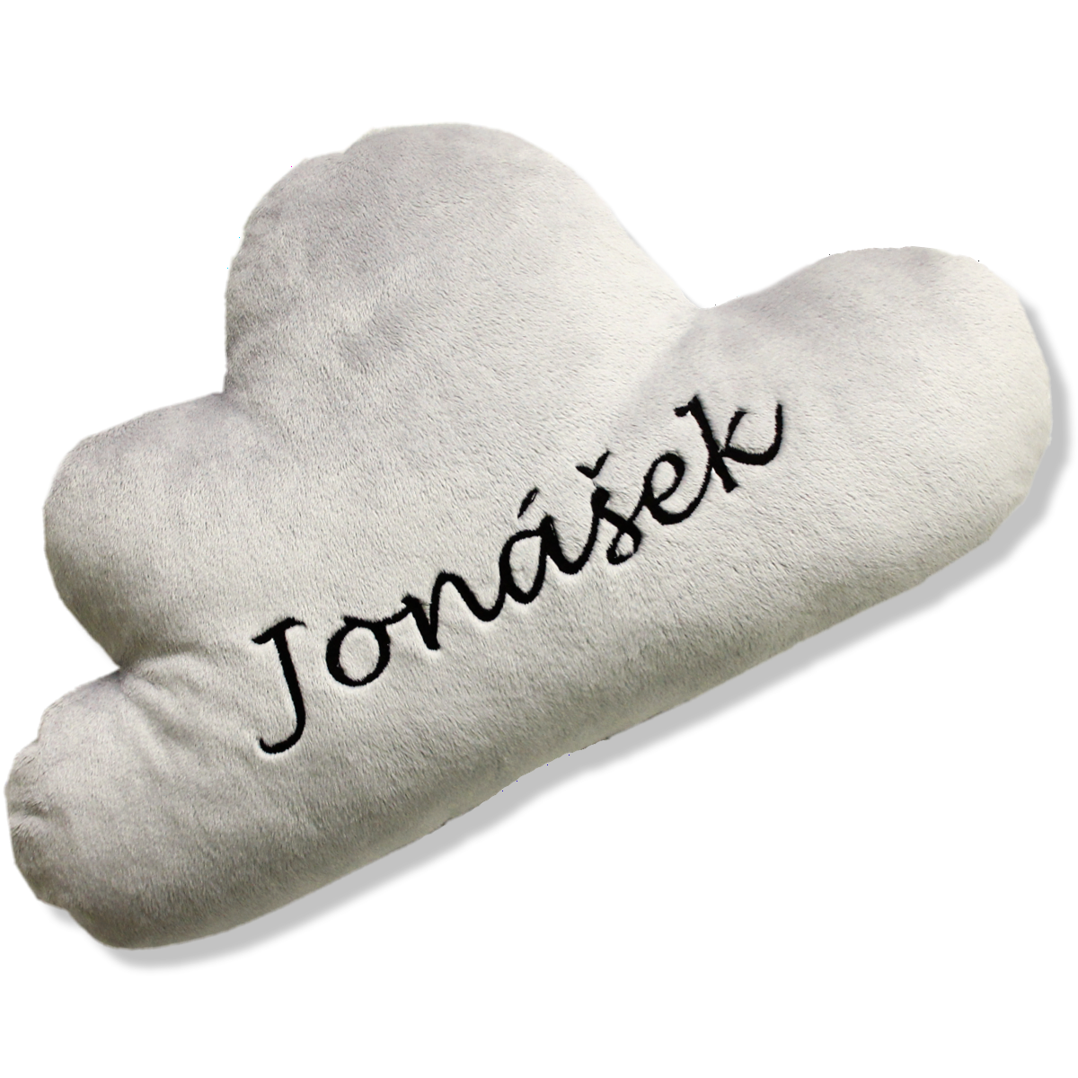 Mini polštář mráček - sv. šedý se jménem Jonášek