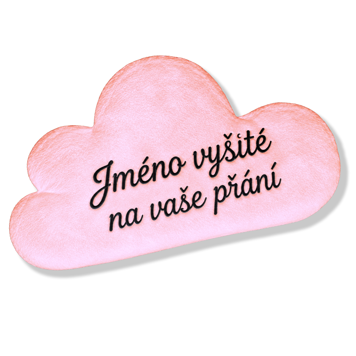 Polštář mráček sv. růžový - se jménem na přání