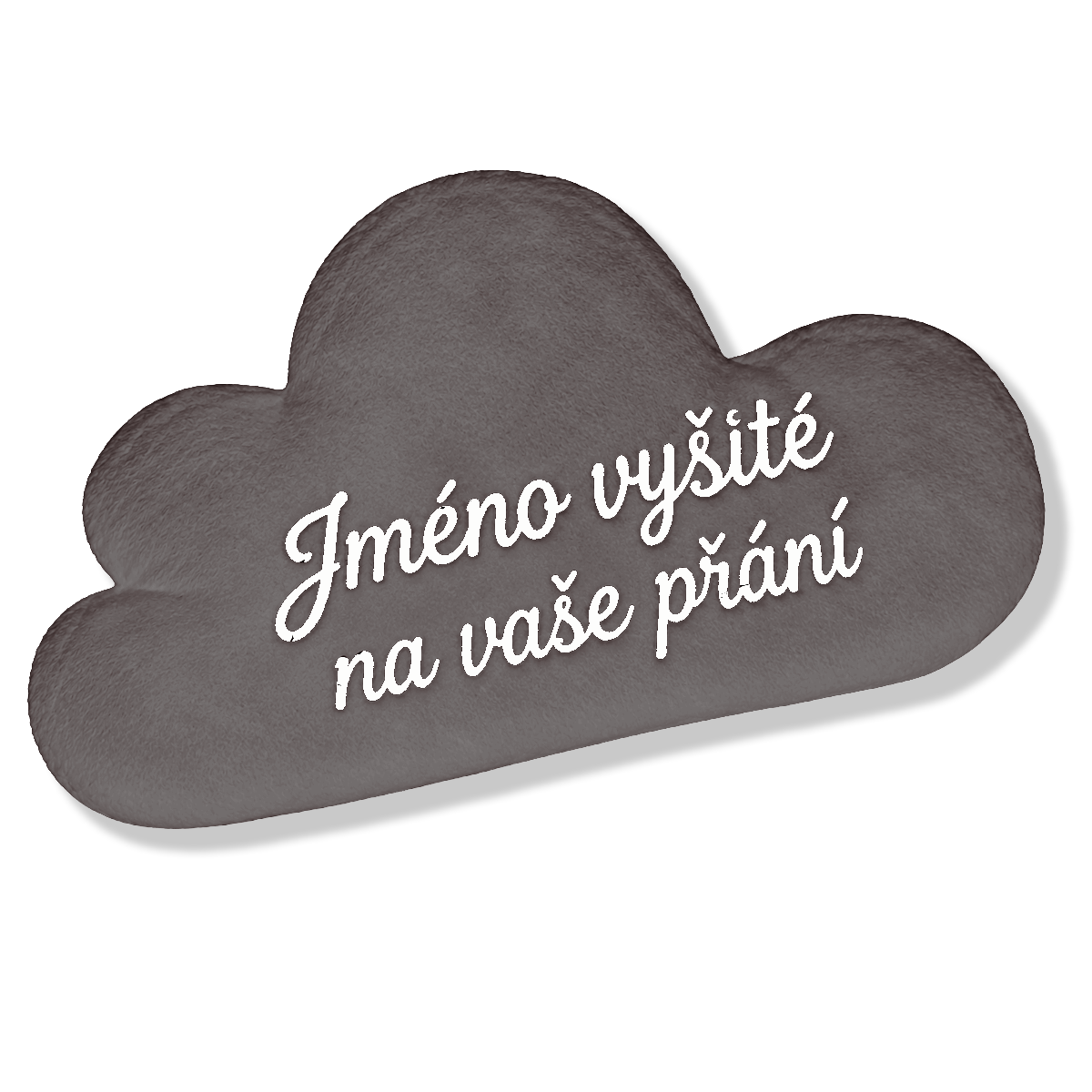 Polštář mráček tmavě šedý - se jménem na přání