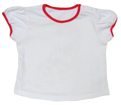 Bílé tričko s růžovým lemem -vel.80