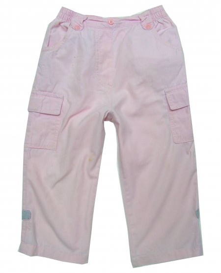 Plátěné růžové kalhoty-vel.86
