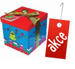 Dárková krabička vánoční červeno-modrá