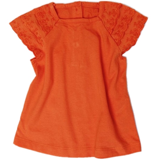 Oranžové tričko s krajkou Mothercare-vel.80