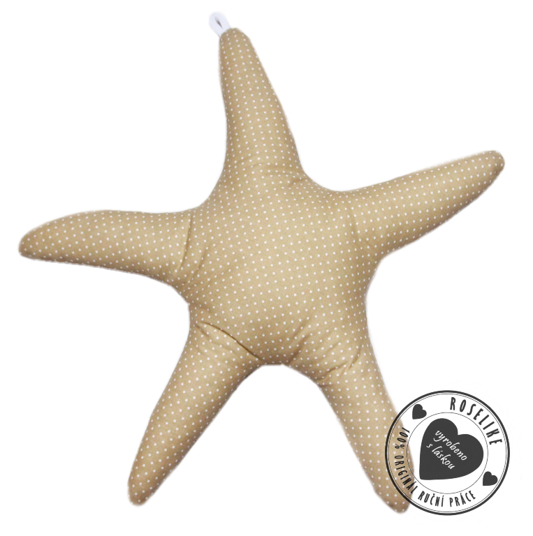 Mořská dekorace Mořská hvězdice béžová s puntíky