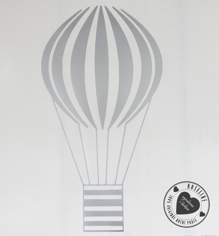 Samolepící dekorace Horkovzdušný balón stříbrná