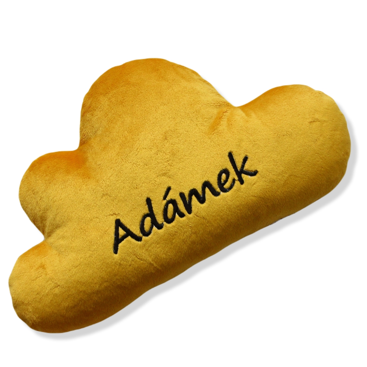 Mini polštář mráček - hořčicový se jménem Adámek