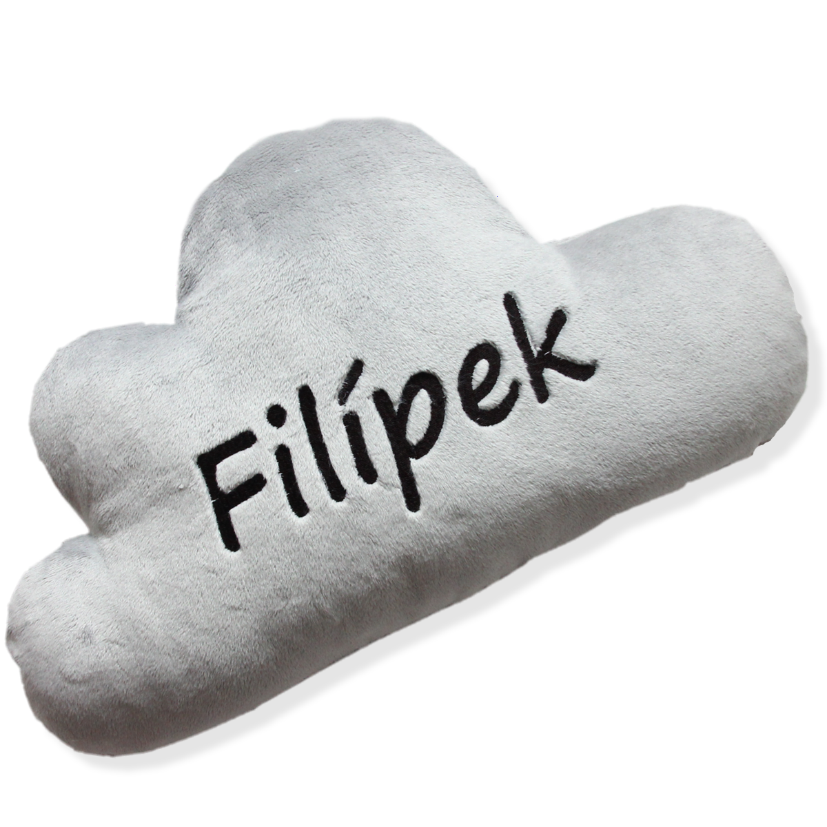 Mini polštář mráček -šedý se jménem Filípek