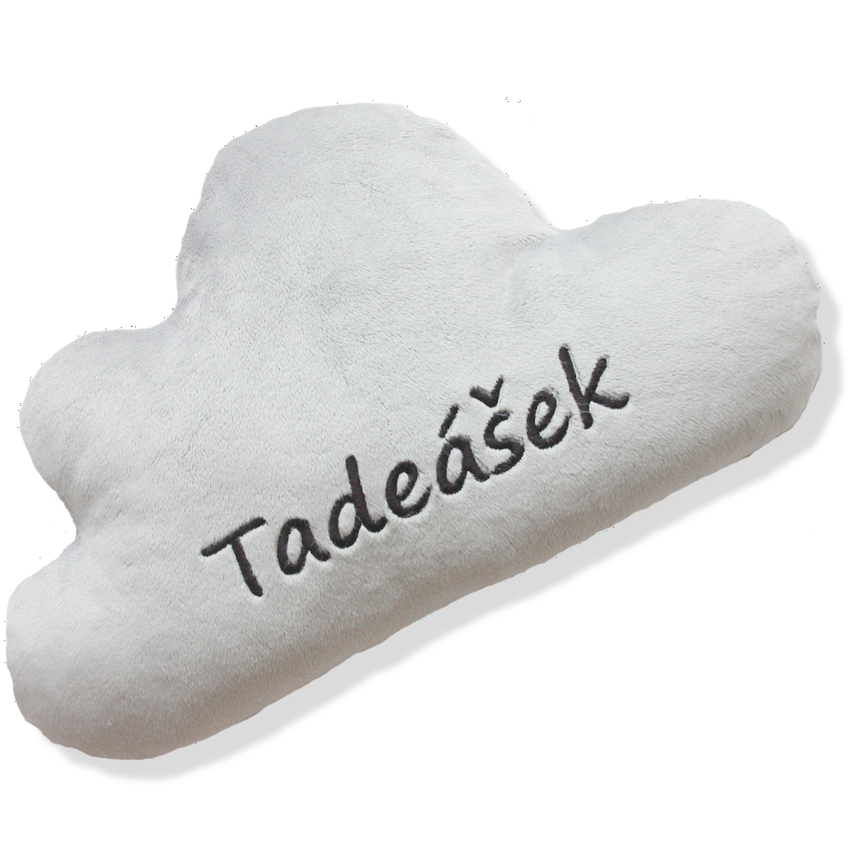 Mini polštář mráček - šedý se jménem Tadeášek