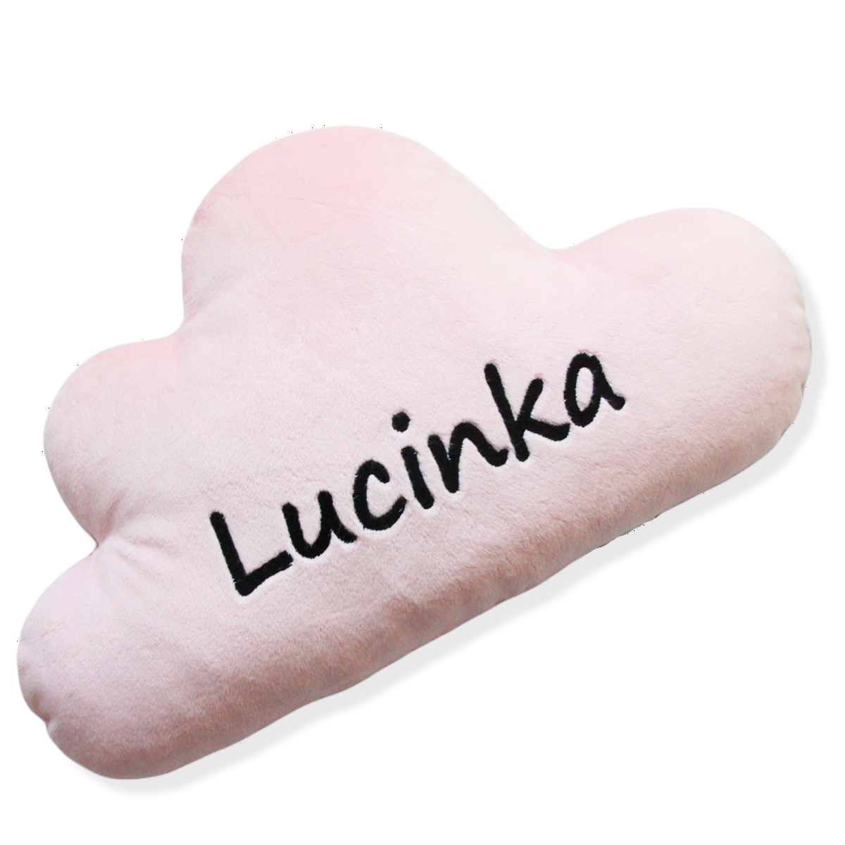 Mini polštář mráček - sv. růžový se jménem Lucinka
