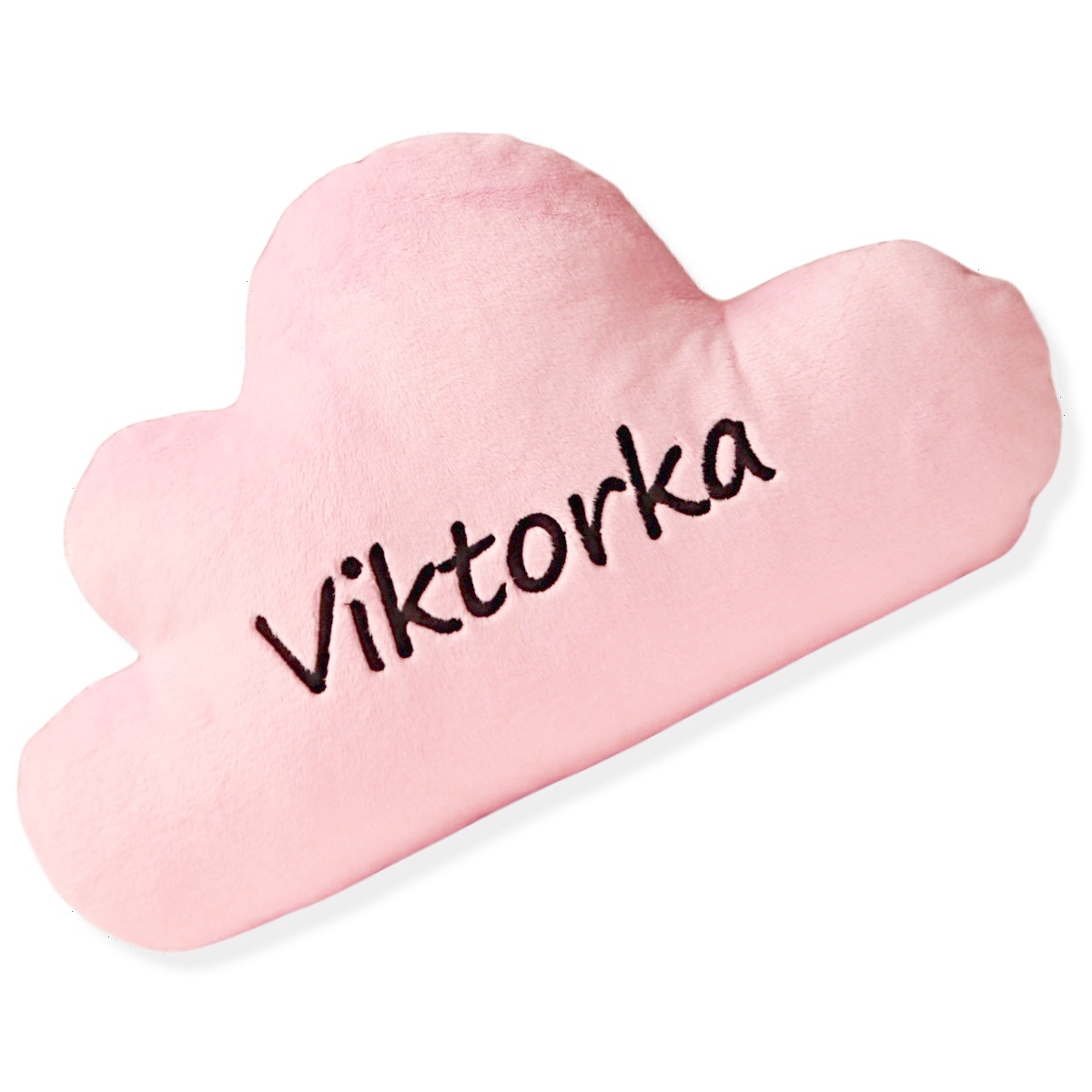 Mini polštář mráček - sv.růžový se jménem Viktorka