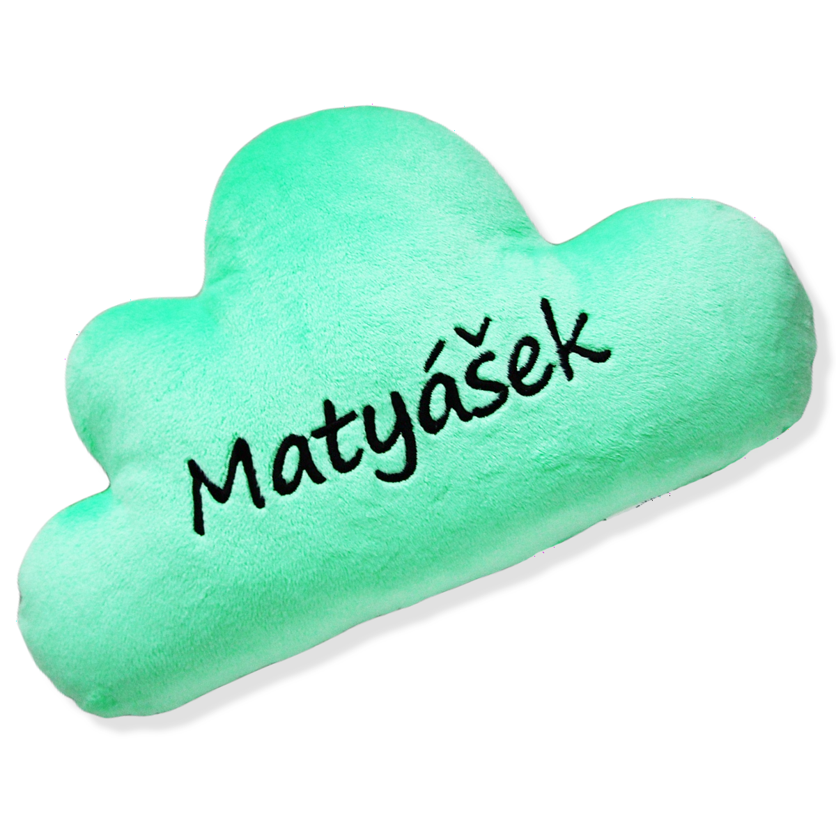 Mini polštář mráček - mentolový se jménem Matyášek