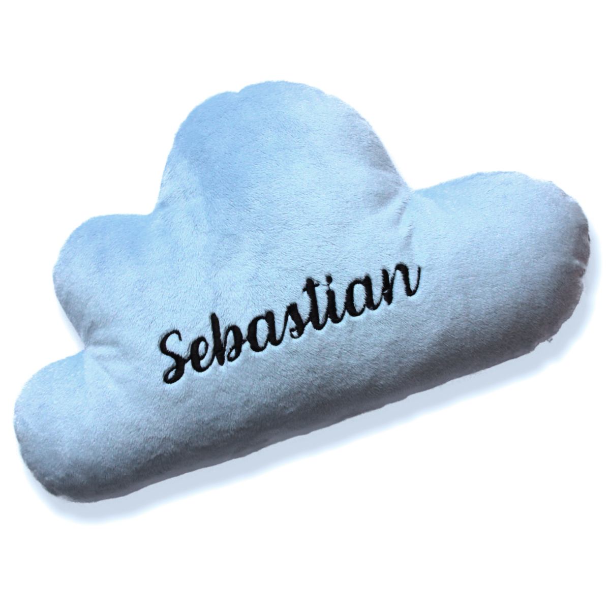 Polštář mráček se jménem - světle modrý Sebastian