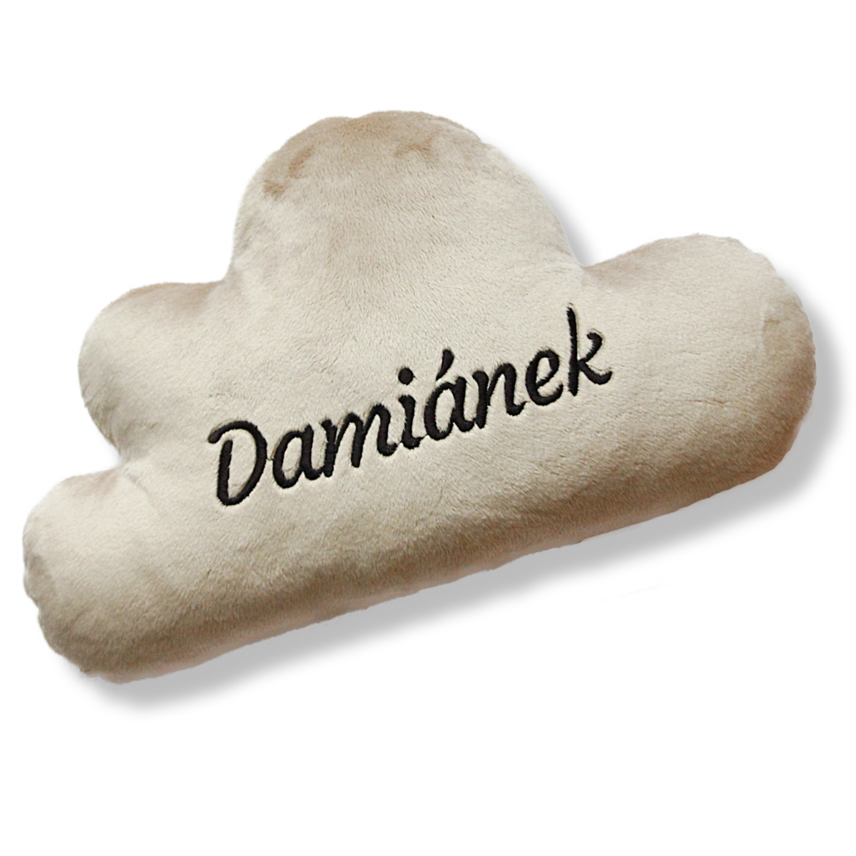 Polštář mráček se jménem - béžový Damiánek