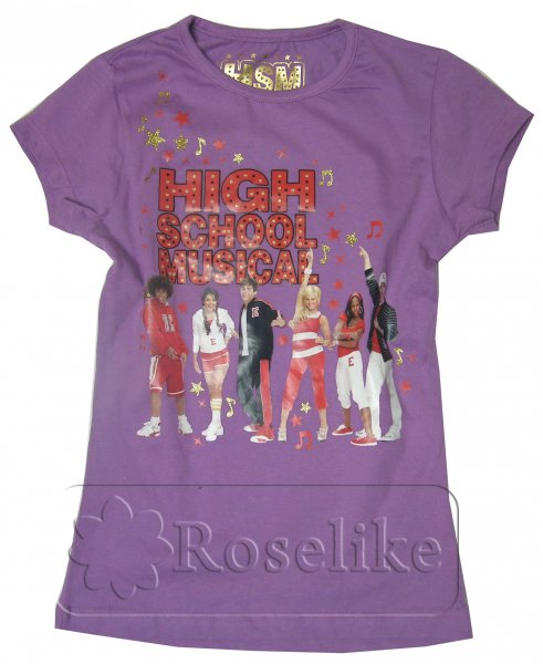 Fialové bavlněné tričko High School Musical-vel.128
