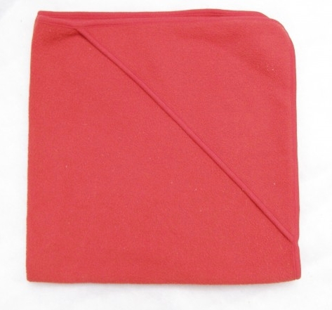 Červená fleecová deka s růžkem