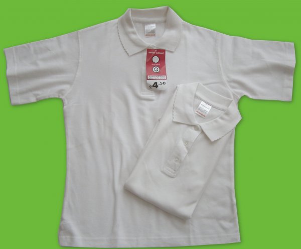 Bílá trička s límečkem - sada 2 ks -vel.152