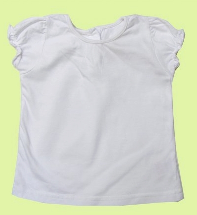 Bílé bavlněné tričko s nabranými rukávky-vel.68