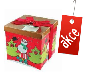 Dárková vánoční krabička s červenou mašlí 