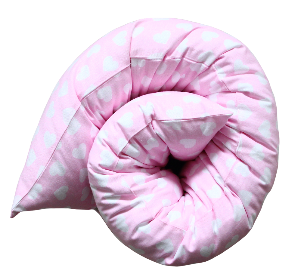 Polštář- mantinel Růžový se srdíčky 100x25