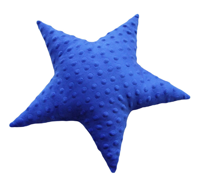 Polštářek hvězdička minky modrá-36 cm