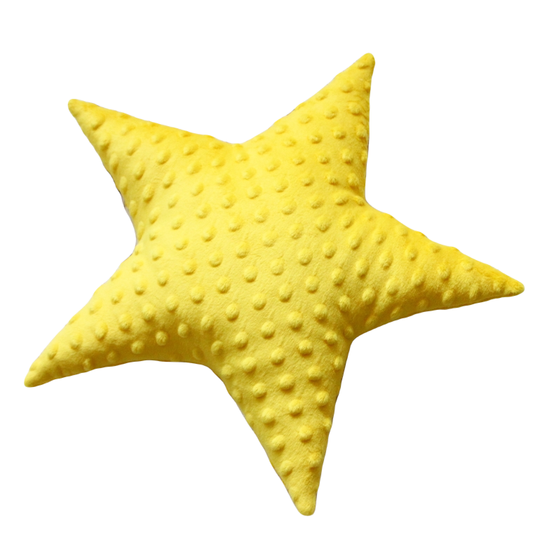 Minky polštářek hvězdička -  žlutá-36 cm
