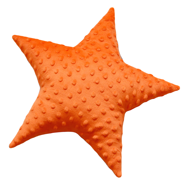 Polštářek hvězdička minky  oranžová-36 cm