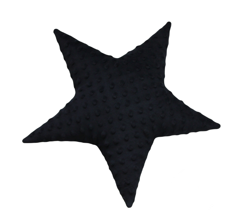 Polštářek hvězdička minky černá -36 cm